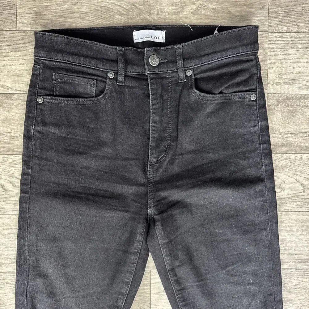 LOFT The Skinny Denim Jeans High Rise Black Wash sz 26/2